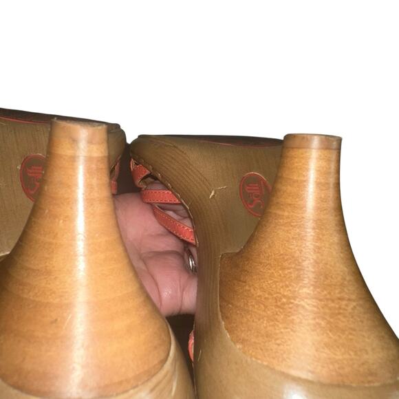 Sofft Coral Leather Strappy Sandals Size 8 – Comfortable Heeled Summer Shoes - Picture 8 of 11